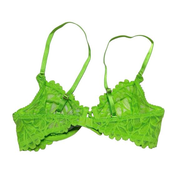 Savage X Fenty Savage Not Sorry Ultra Demi Unlined Lace Bra Kelly Green Size 34C - Picture 2 of 3